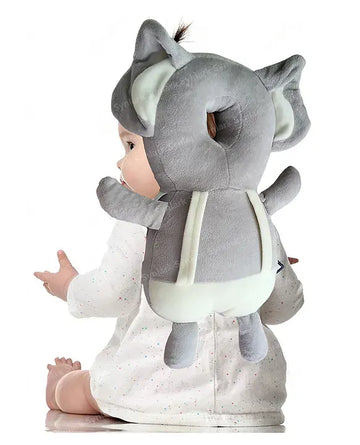 Baby Head Protection Pillow Backpack | Soft Anti-Fall Head & Back Protector | Adjustable Baby Safety Cushion for Crawling & Walking | Elephant Design | BabyCove