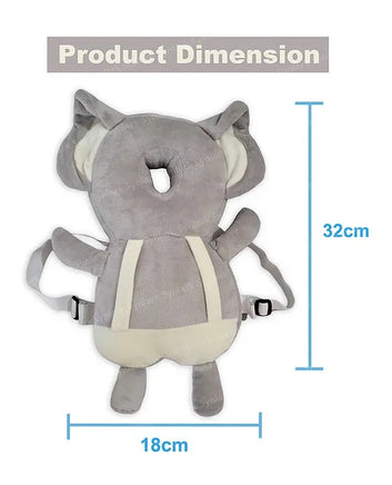 Baby Head Protection Pillow Backpack | Soft Anti-Fall Head & Back Protector | Adjustable Baby Safety Cushion for Crawling & Walking | Elephant Design | BabyCove